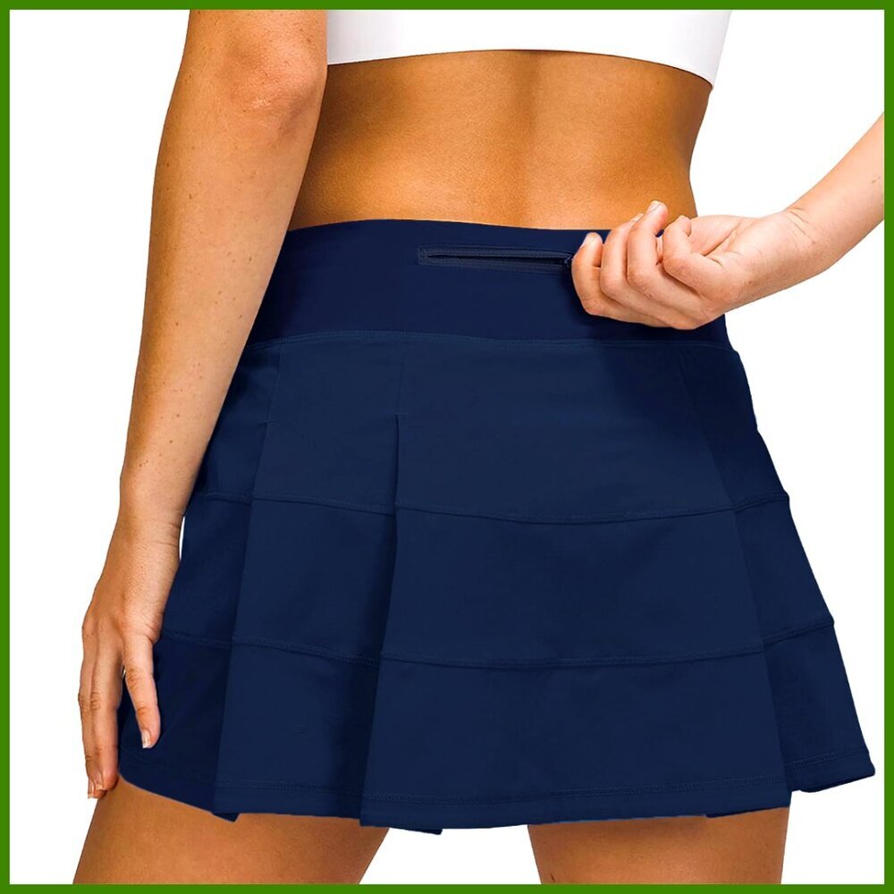 Athletic Pleated Skort with Pockets for Tennis Golf Running